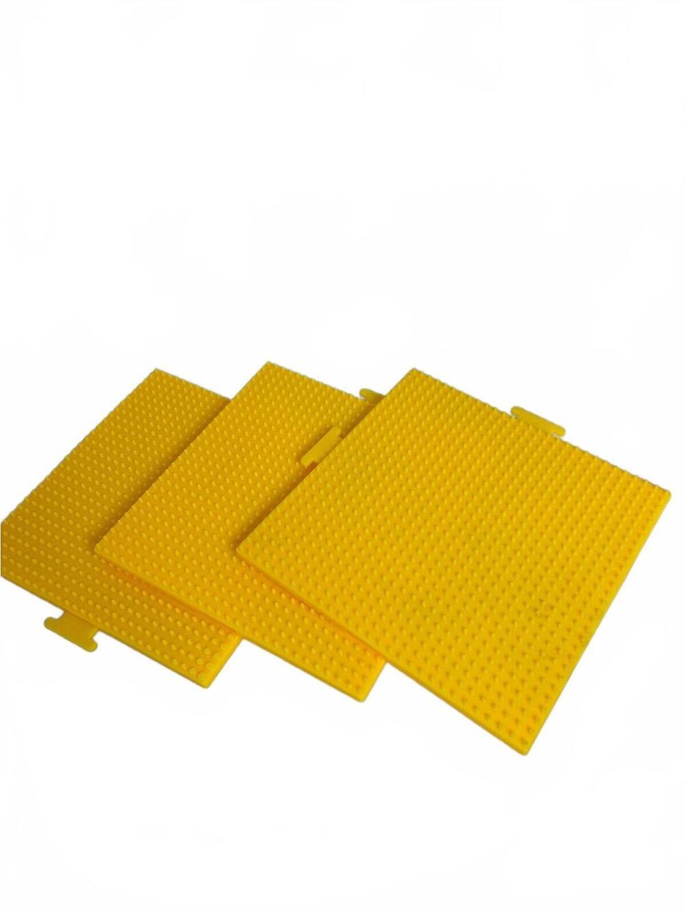 Perler Bead Set of 3 Yellow Plastic Interlocking Crafting Boards 5.5" x 5.5"